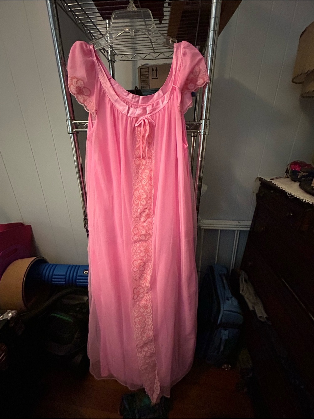 Vintage(50’s,60s) Bubble Gum Pink Nightgown/ Negligee